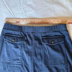 Halara Blue Corduroy Skirt Front Pockets Midi Sz Large NWT’s